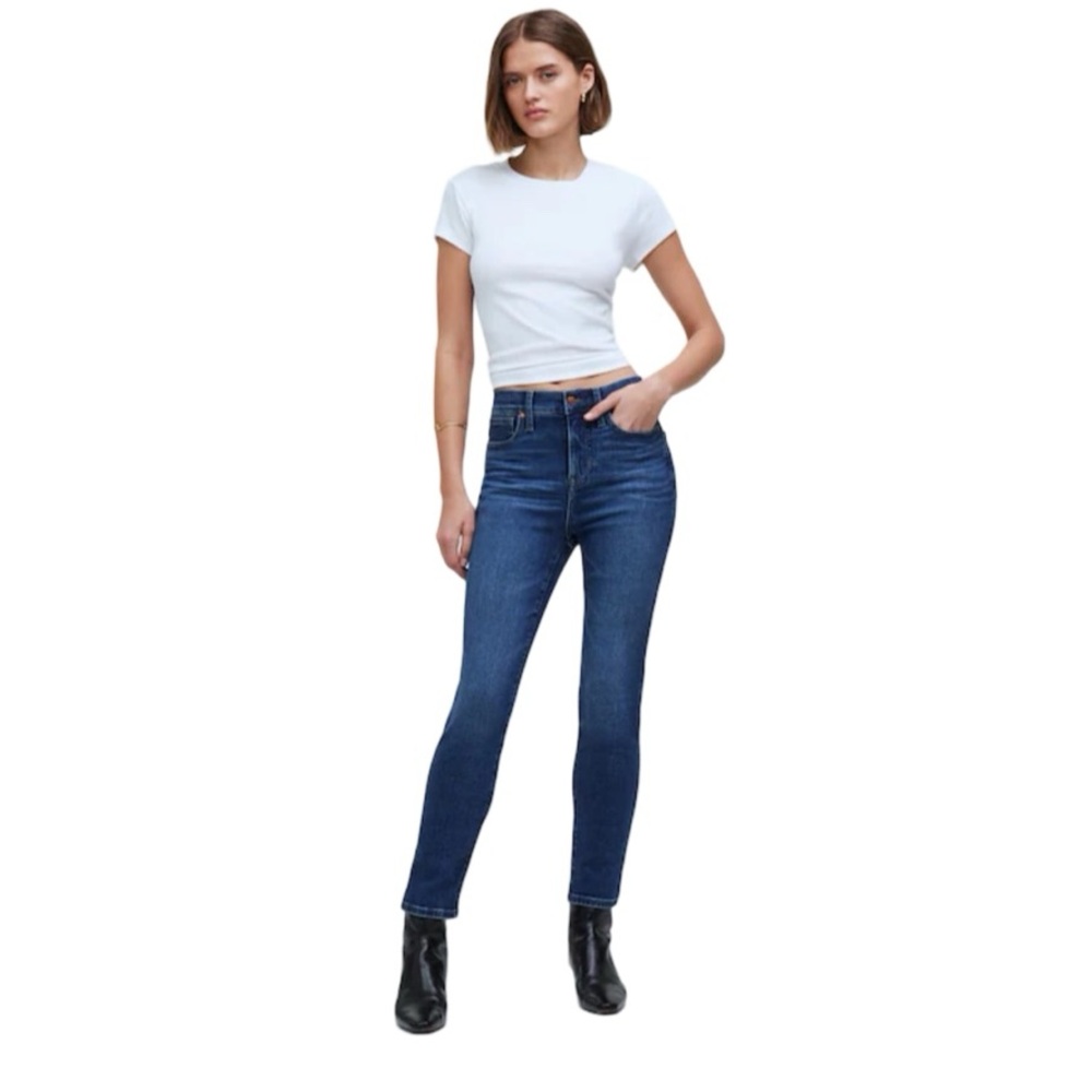 EUC Madewell Stovepipe high rise slim Straight Leg Jeans